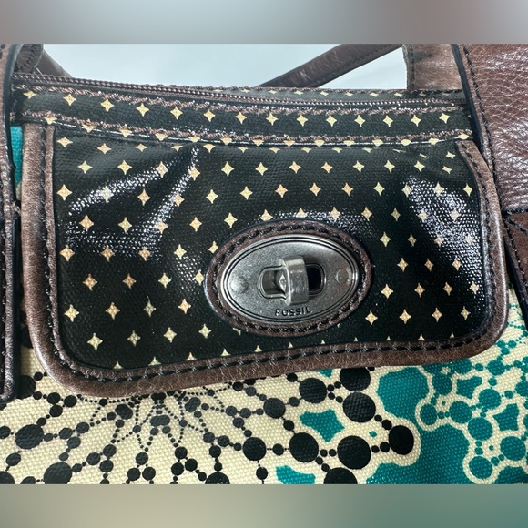 Fossil Key Per Printed Coated Canvas & Leather Tote Bag - Picture 6 of 13